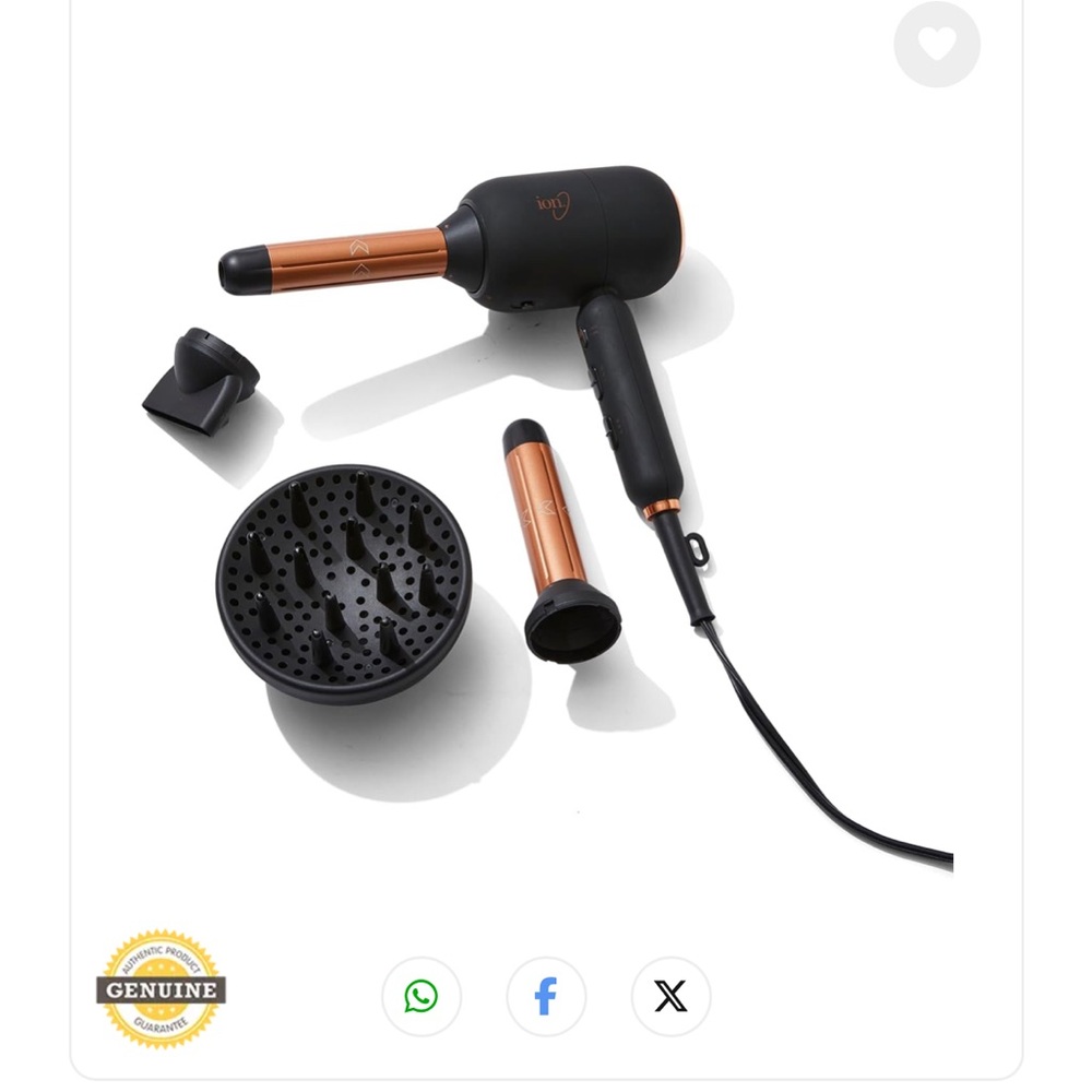 Black and Copper Hair Dryer Set